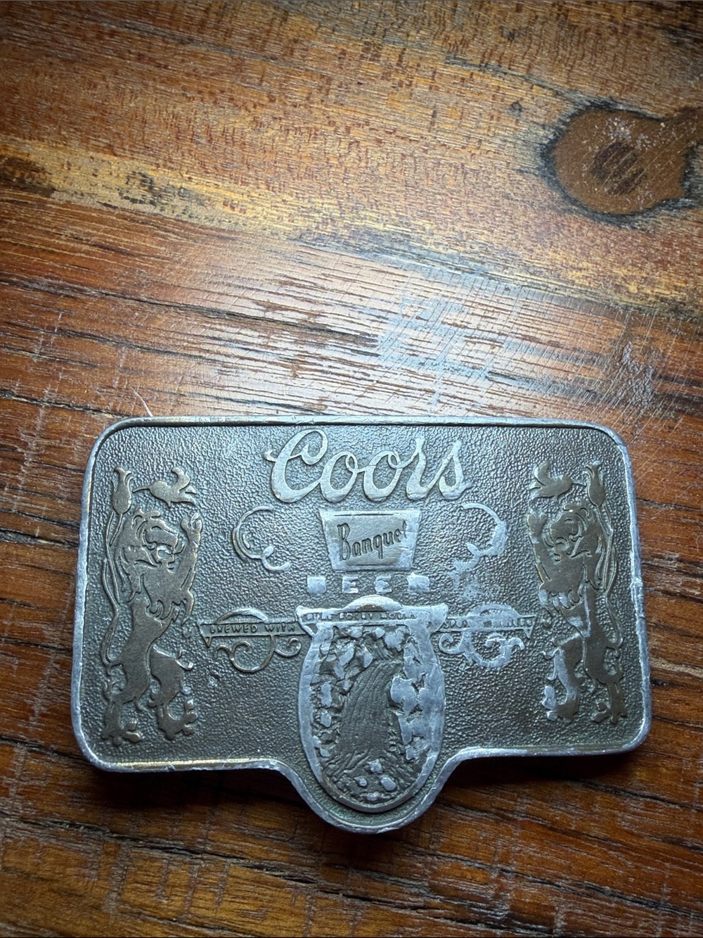 Vintage RARE Coors Banquet Beer Belt Buckle - Adolph Coors Co. - Golden Colorado